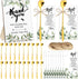Party gifts - Wedding - Tea strainers - 25 pieces - Heart-shaped spoons - Stainless steel - Coffee and dessert spoons - Green plants for weddings - Thank you tape and string