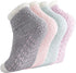 Non-slip socks - Coral fleece socks - with grip - lint-free - suitable for ladies - 4 pairs - gift