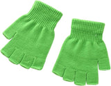 Green gloves - plain gloves - open gloves - boys' and girls' gloves - plain knitted gloves - fingerless gloves - type gloves - size small