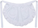 White apron - Waitress apron - Ladies - Waist apron - With two pockets - Half apron - Waitress - Server - Role play - Kitchen cooking restaurant coffee shop