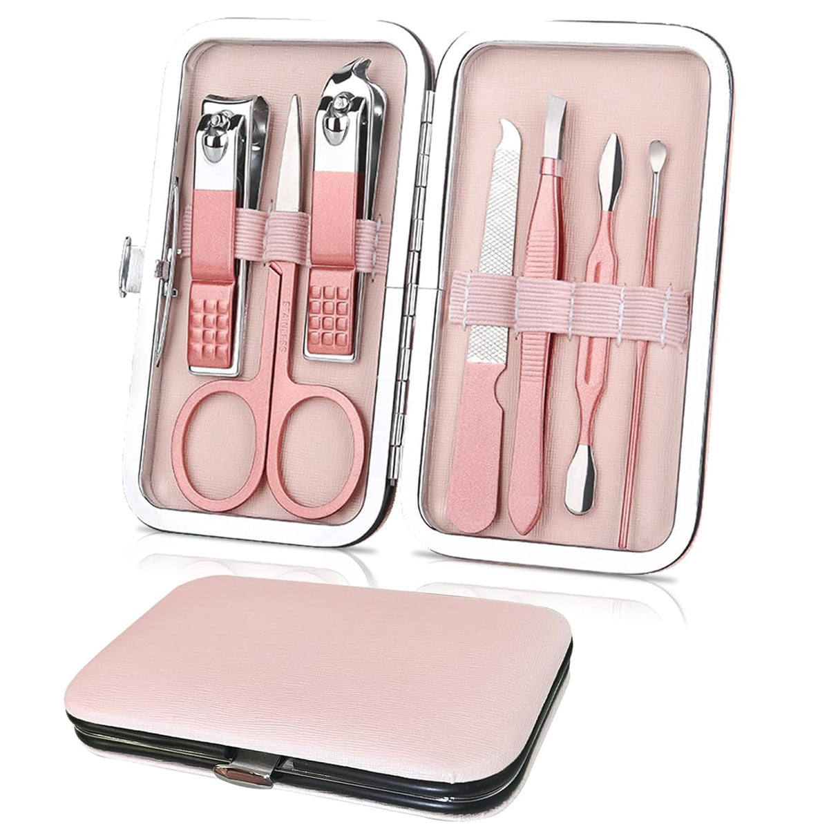 Premium Nail Care Set - 7-in-1 - Professional Nail Clippers - Scissors - Pedicure Set - Stainless Steel - Nail File and Nail Care Tools - Comes with a Luxury Travel Case - Portable Nail Care Set - Gift for Women