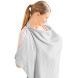 Breastfeeding bib - Smooth woven fabric for breastfeeding babies - Breathable - Pure cotton - Breastfeeding covers - Breastfeeding bib for mothers - Multifunctional car seat cover - Beige