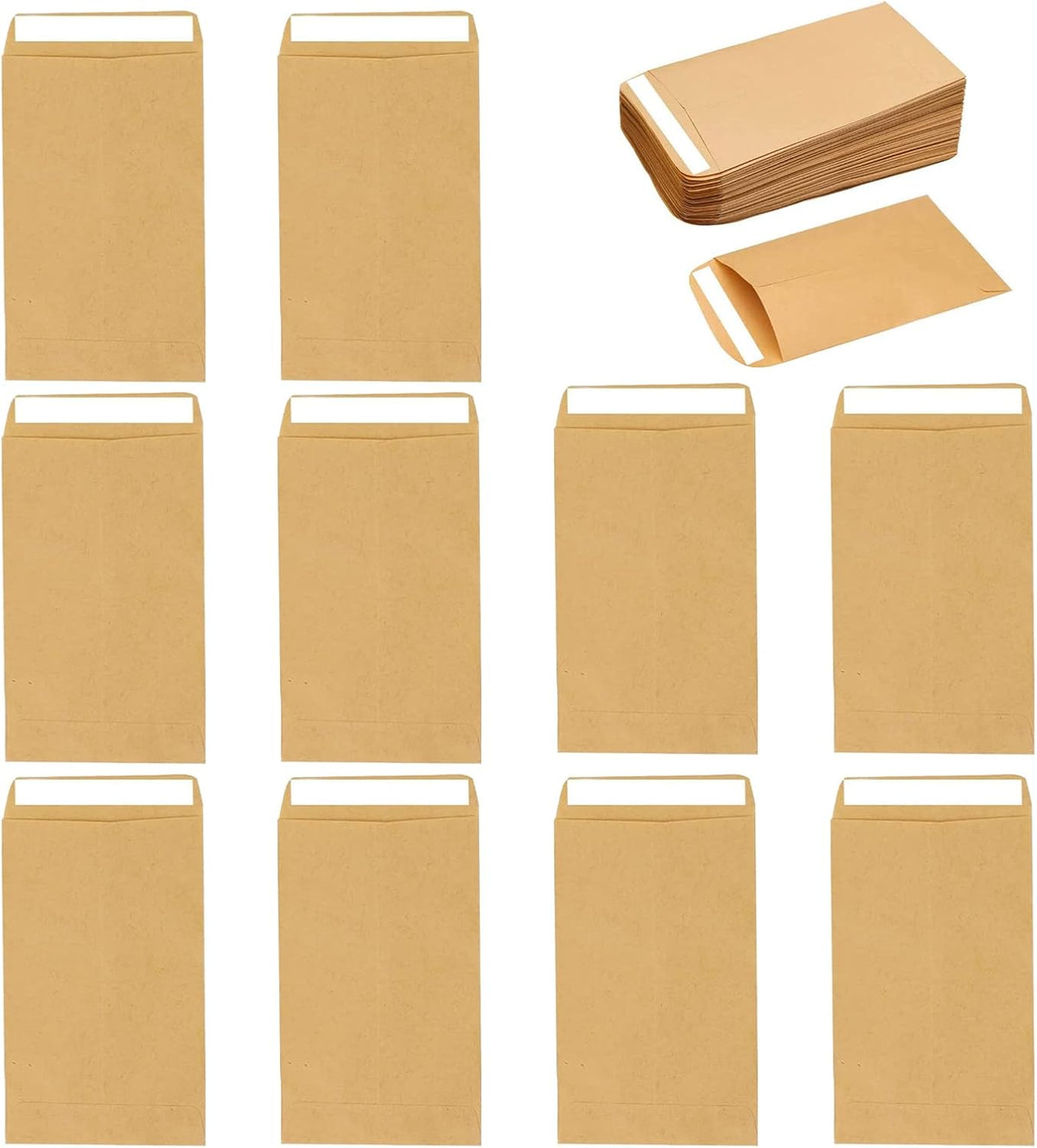 50 small brown seed envelopes - 6x10cm mini brown seed envelopes - envelopes for coins and small parts - small brown kraft paper bags for small items - seeds - cash - beads - coins