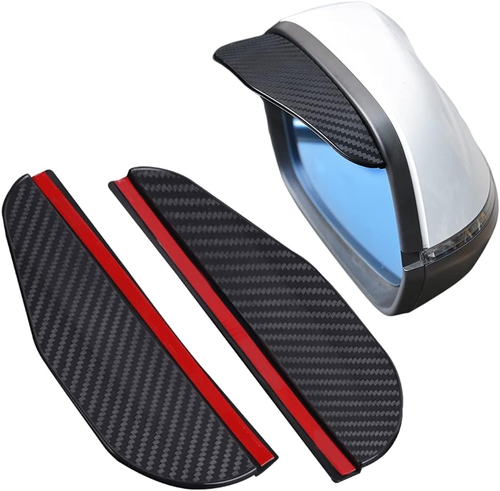 1 pair car side mirror rain cover smoke cap universal carbon fiber rearview mirror side mirror for SUV truck accessories