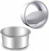 2-Pack 6-Inch Cake Pans Non-Stick Deep Aluminium Round Cake Pans with Removable Bottom for Baking - Baking - Weddings - Birthdays - Christmas Celebrations