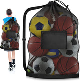 Football bag - Extra large - 40" x 30" - Drawstring - Mesh - Ball bag - With pockets - Mesh sports bag - Basketball, volleyball, fitness equipment, swimwear - Storage bag