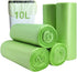 Small biodegradable garbage bags (100 pieces) - 10 litre food waste bags - compostable garbage bags - recyclable garbage bags for kitchen and office - green - 45 x 50 cm