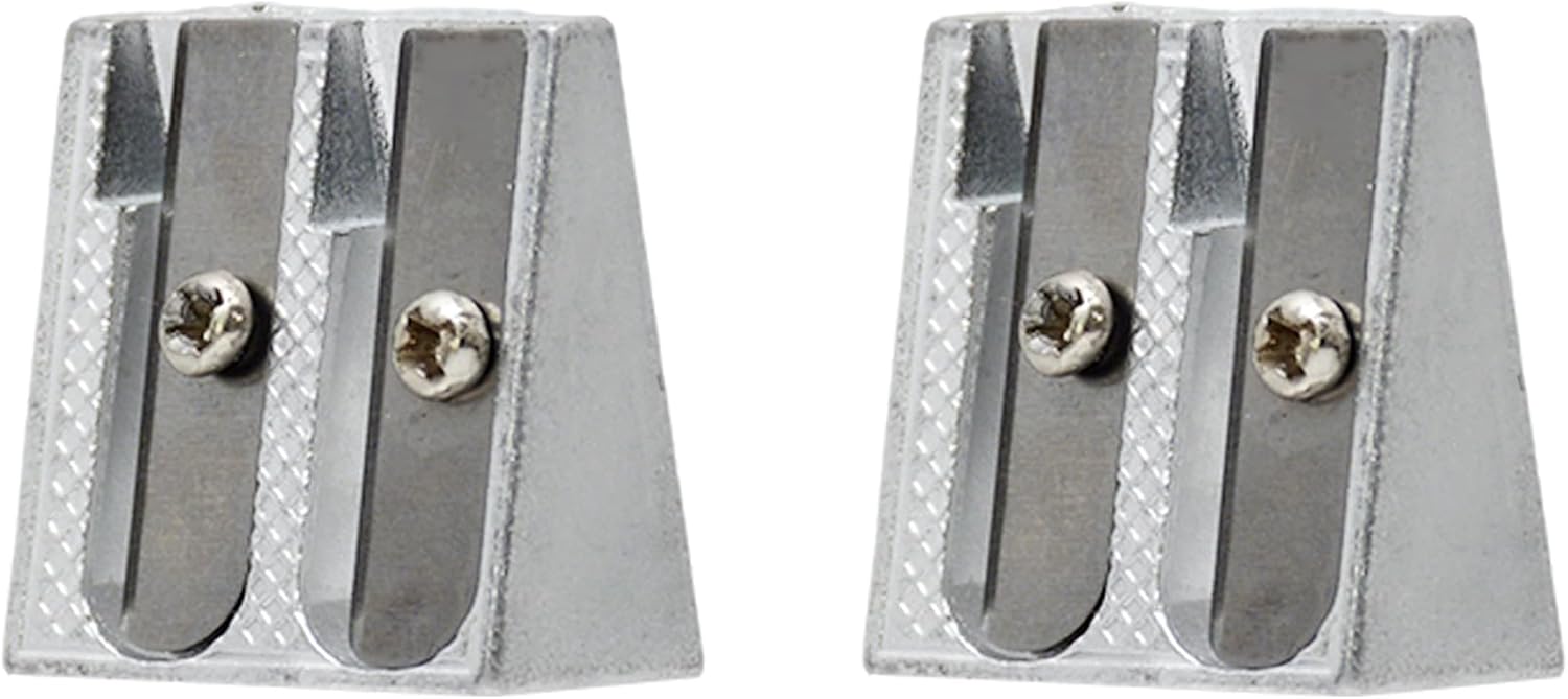 2-pack metal pencil sharpener with 2 holes Metal pencil sharpener for school Pencils for home School Office supplies