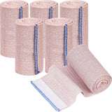 Premium compression bandages Pack of 6 elastic bandages - self-adhesive - for injuries to wrists, ankles, hands, knees, elbows, shoulders, feet - washable and reusable - 10 cm wide - 1-7 m long - stretches up to 4-5 m