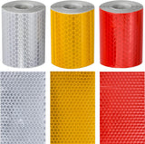 Reflective tape stickers - 3 rolls - White, yellow, red - Reflective tape - Safety warning strips - Traffic signs - Reflective signs - Stickers - 5 cm * 3 m