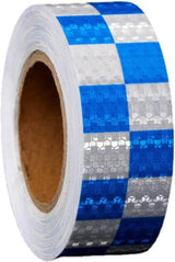 Reflective strips - Reflective tapes - 3 m x 50 mm - Reflective warning tape - Reflective tape - Outdoor - Waterproof - Fluorescent tape - Transport safety tape - Glow-in-the-dark tape - Blue and white