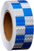 Reflective strips - Reflective tapes - 3 m x 50 mm - Reflective warning tape - Reflective tape - Outdoor - Waterproof - Fluorescent tape - Transport safety tape - Glow-in-the-dark tape - Blue and white