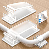 70 self-adhesive cable clips - 50 small + 20 large self-adhesive cable organizers - plastic cable organizer clips for organizing cables on the wall - on the desk and in the home office (clear)