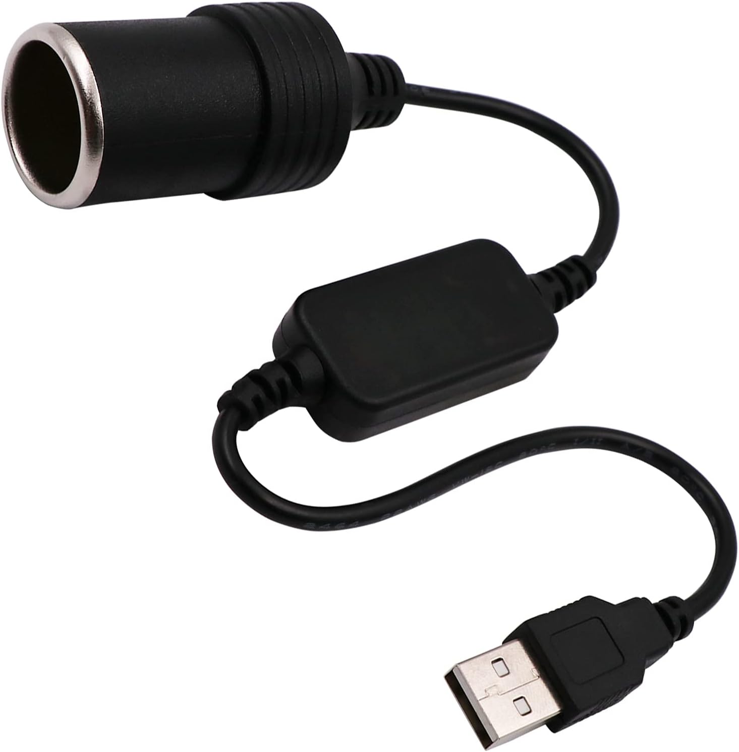 USB A male to 12V car cigarette lighter female adapter cable (max. 8W)
