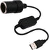 USB A male to 12V car cigarette lighter female adapter cable (max. 8W)