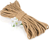 10m jute rope - 8mm thick jute rope - naturally braided jute garden rope for cat scratching post rope - gardening - camping - decoration - gift wrapping and craft decoration (brown)