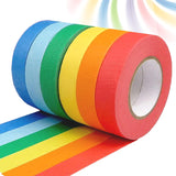 6 rolls of coloured sticky tape - removable coloured tape (1 cm * 13 m) - coloured tape suitable for office and home crafts - used for wall decorations - art - lettering and crafting Rainbow sticky tape