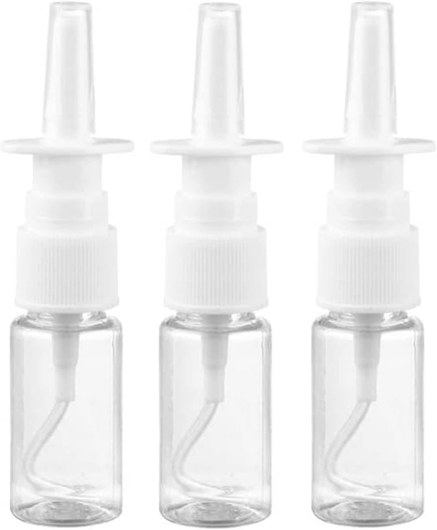 3-pack nasal spray bottles - clear spray bottle - empty nasal spray - direct spray container for essential salt solution - 10 ml
