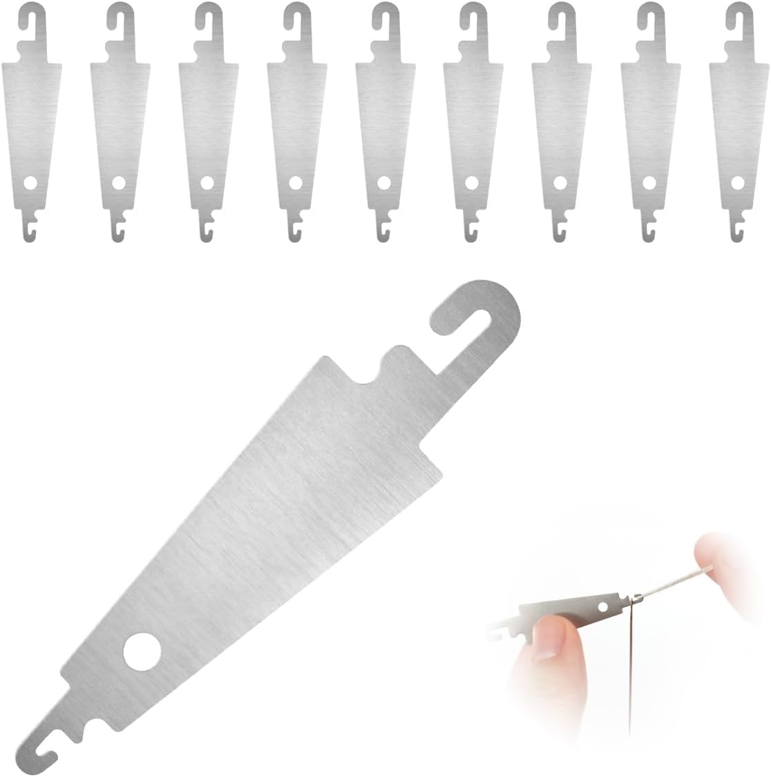 10 pieces of embroidery and cross-stitch needle threader tool - stainless steel hook needle threader - manual threader for needles with large eyes - Sewing Tools Consumables Accessories
