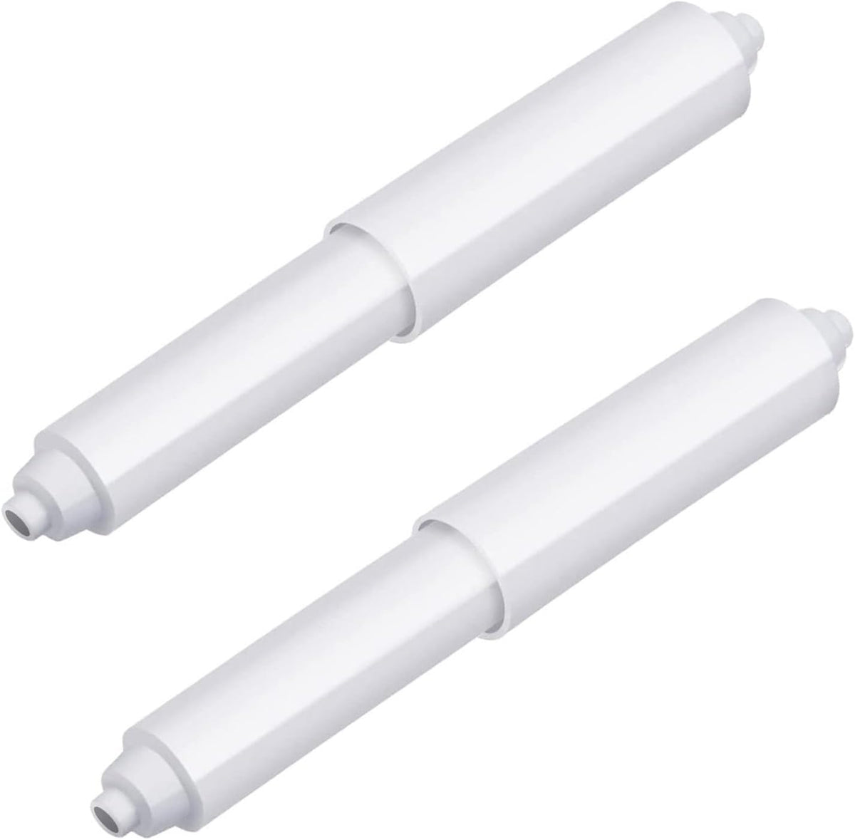 2-piece plastic toilet roll holder - toilet roll holder - toilet roll holder insert - bathroom toilet roll holder insert with spring mechanism - toilet roll replacement roll spring spindle (white)