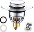 Gootsteenplug, universal, stainless steel strainer for collapsible sink plugs, drain plug for sinks 34-42 mm, suitable for bathtubs and sinks (34-42 mm)
