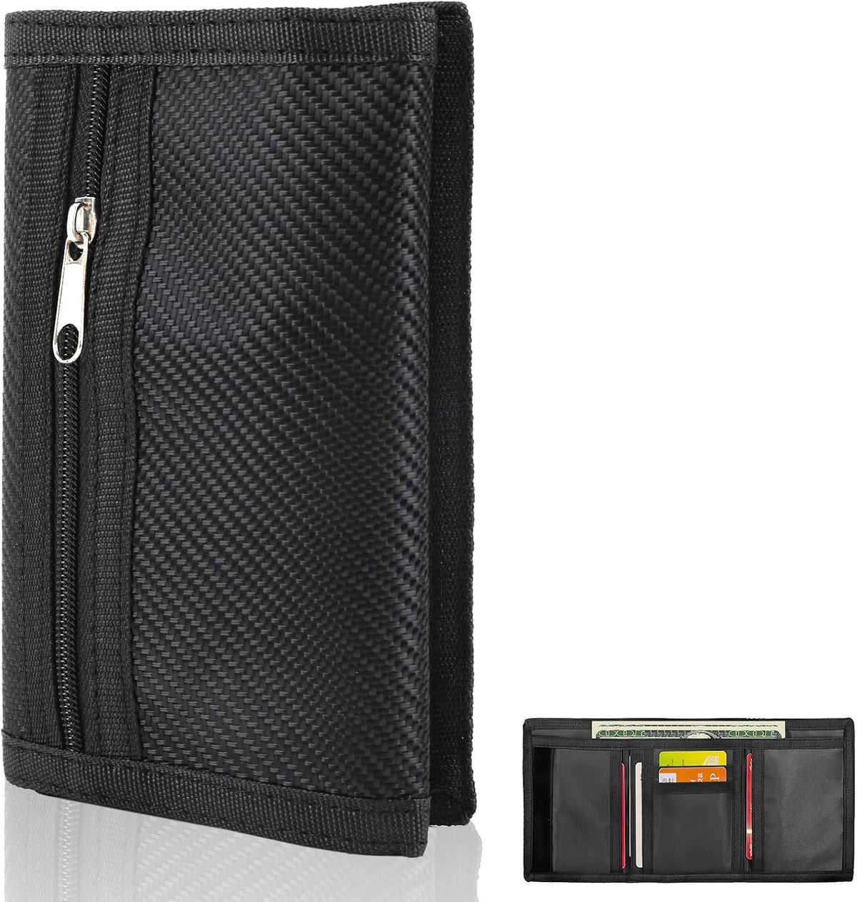 Heren Slim Wallet UK Simple Lightweight Compact RFID Blocking Soft Secure Credit Card Holder for 6 Cards and Banknotes Suitable for Travel Men Dad Friend Birthday Gift Charcoal Black