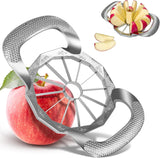 Apple corer, apple drill, fully metal apple corer and drill with 12 stainless steel blades, large apple corer for cutting apples up to 10 cm, comfortable wide non-slip handle