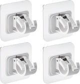 4 pieces self-adhesive curtain rod brackets No drilling required Curtain hooks Fixed rod bracket Curtain rod wall mounting bracket Towel bar hooks for home Bathroom Kitchen Hotel Towel Clothes Hanging (White)