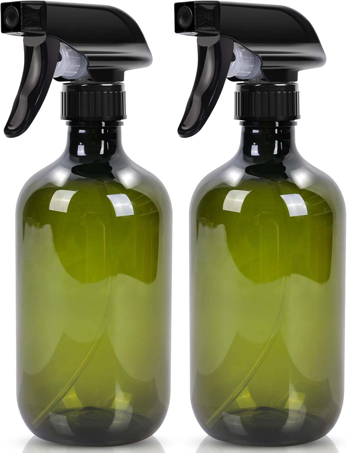 Cleaning spray bottle, hair spray bottle, plant sprayer, durable trigger, refillable, clear plastic, 2x 500ml (3 spray heads) empty garden sprayer, hair sprayer