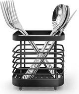 Kitchen utensil holder, stainless steel cutlery rack, sink holder, stainless steel sink organizer, kitchen utensil cutlery holder (black)