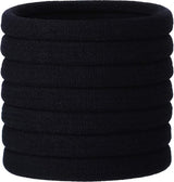20 large cotton elastic hair ties - ponytail holder headbands - for thick curly hair - long hair