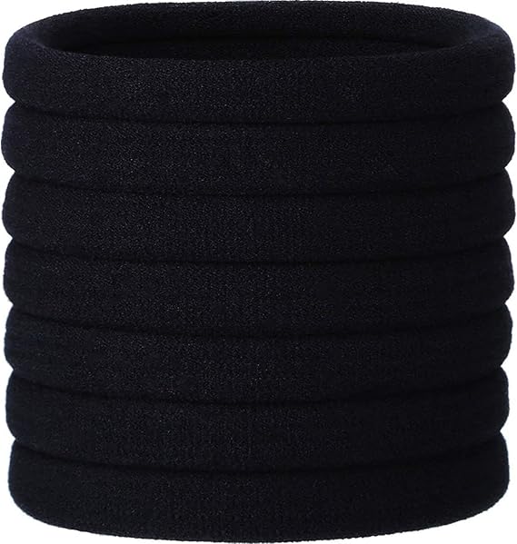 20 large cotton elastic hair ties - ponytail holder headbands - for thick curly hair - long hair