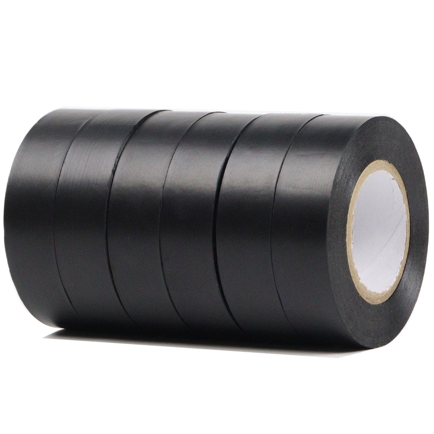 Black insulation tape 19 mm x 20 m 6-pack strong self-adhesive PVC insulation tape for insulating, repairing and protecting electrical wires