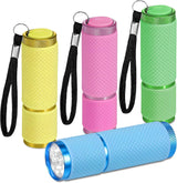 4-pack small flashlights, super bright mini flashlights with 9 LEDs, battery-powered, camping, hiking, outdoor gifts for kids and adults (batteries not included)