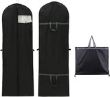 Long garment bags, dustproof clothing covers, moth-resistant clothing bags, wedding dress bags, foldable long coat bags, suitable for storing coats, shirts, suits and jackets (black)