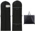 Long garment bags, dustproof clothing covers, moth-resistant clothing bags, wedding dress bags, foldable long coat bags, suitable for storing coats, shirts, suits and jackets (black)