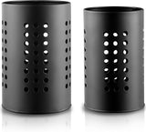 Cutlery holder for crockery, suitable for countertops, 2-pack, stainless steel black kitchen utensil holder, stylish storage box and decorative kitchen utensil pot, perfect gift for a new house or apartment