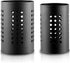 Cutlery holder for crockery, suitable for countertops, 2-pack, stainless steel black kitchen utensil holder, stylish storage box and decorative kitchen utensil pot, perfect gift for a new house or apartment