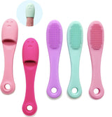 Gentle silicone facial cleansing brush - Manual facial cleansing brush - Soft and effective cleansing and massage - 5-pack