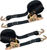 Ratelspanband 2-pack, 800 kg spanband, 6 m x 25 mm ratelspanband, hook spanband for motorbike, car, trailer, truck and home