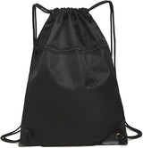 Drawstring sports bag - large sports bag with PE pocket and external zip - waterproof drawstring swim backpack for men, women, boys and girls - sports, school, beach holiday, swimming, travel, yoga