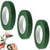 3 rolls of flower tape - 12 mm wide dark green flower tape for wrapping bouquet stems and DIY crafts - 30 metres per roll