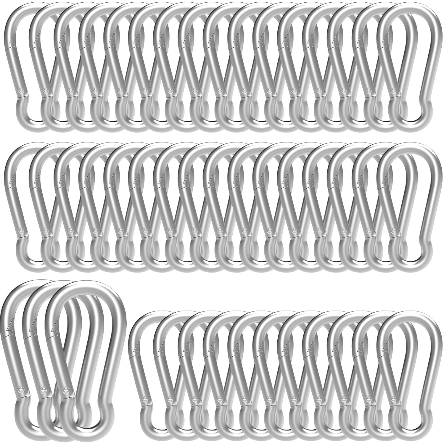 Karabiner Hook - 50 pieces - M6 - Karabiner Hook Clip - Spring - Karabiner Hook - Keychain - For gym - Climbing lock - Karabiner Hook Clip - Hanging plants - Outdoor camping - Hiking