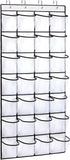Hanging shoe bag organizer - 28-compartment shoe rack behind the door - transparent shoe rack - hanging shoe rack behind the door - large capacity shoe rack - with hooks