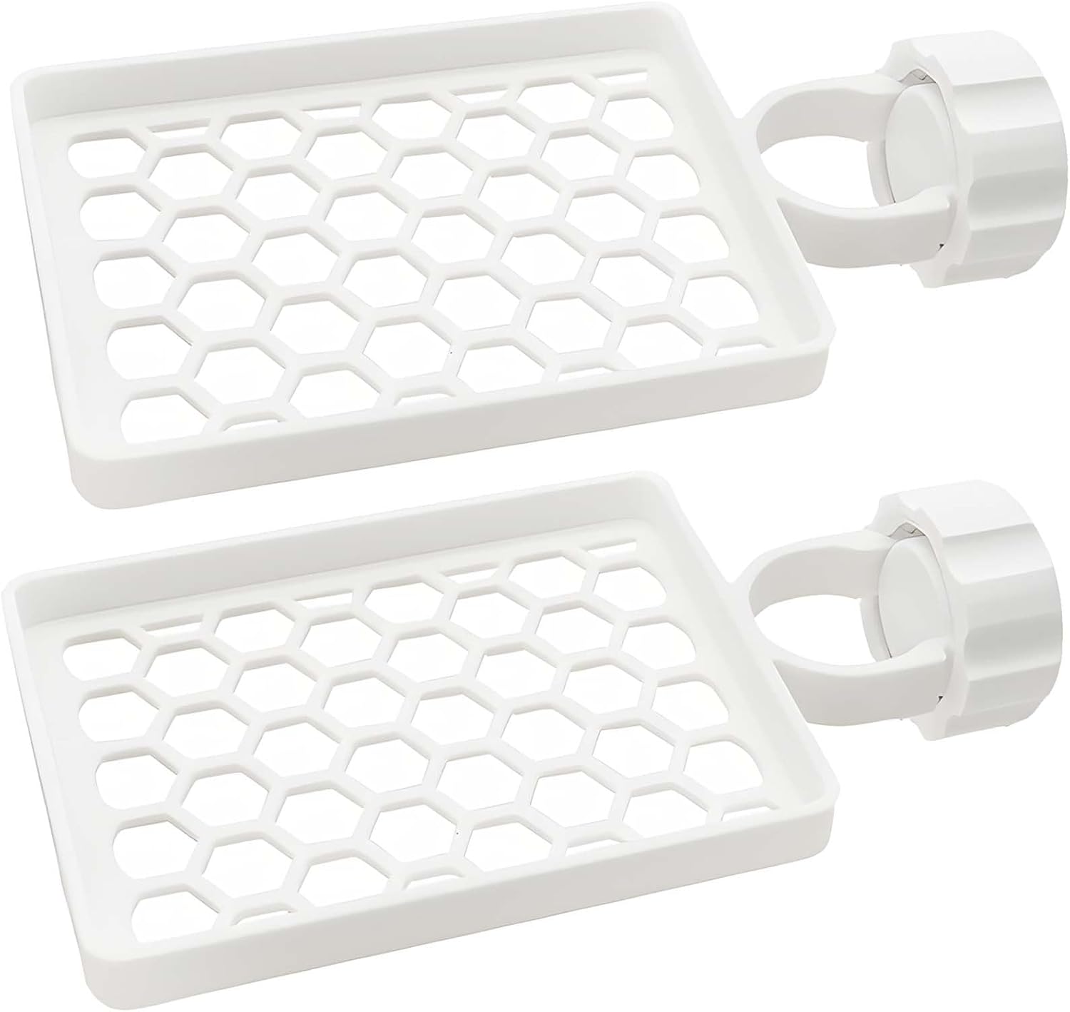Set of two hangers, sponsor and sink organizer - drainage rack with clips - suitable for kitchens and bathrooms - reusable and removable - for holding soap and sponges - easy to install and adjust