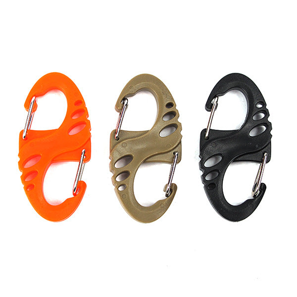 Carabiner Hooks - 12 pieces - 2 inch - plastic - S-shaped carabiner hook - paracord - keychain - hook - suitable for keychains, backpacks and zip clip accessories