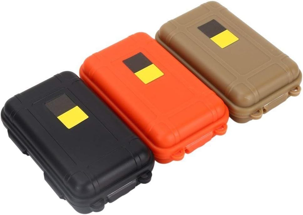 Sealed boxes - Set of 3 - Outdoor Survival Boxes - Container Storage Boxes - Plastic - Shockproof boxes - Survival Sealed boxes - 3 Colours - 4.88 x 2.93 x 1.37 inch