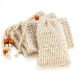 Soap Bags - Natural Sisal - Mesh Bags for Storing Soap - Plastic-Free - Exfoliating - Soap-Lathering - Dry Soap Holder - Shower (4 pieces)