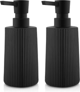 Soap Dispenser - Black Soap Dispenser for Detergent - Kitchen Soap Dispenser - With Press Dispenser - Suitable for Countertops - Bathroom and Kitchen (2 pieces - Black)