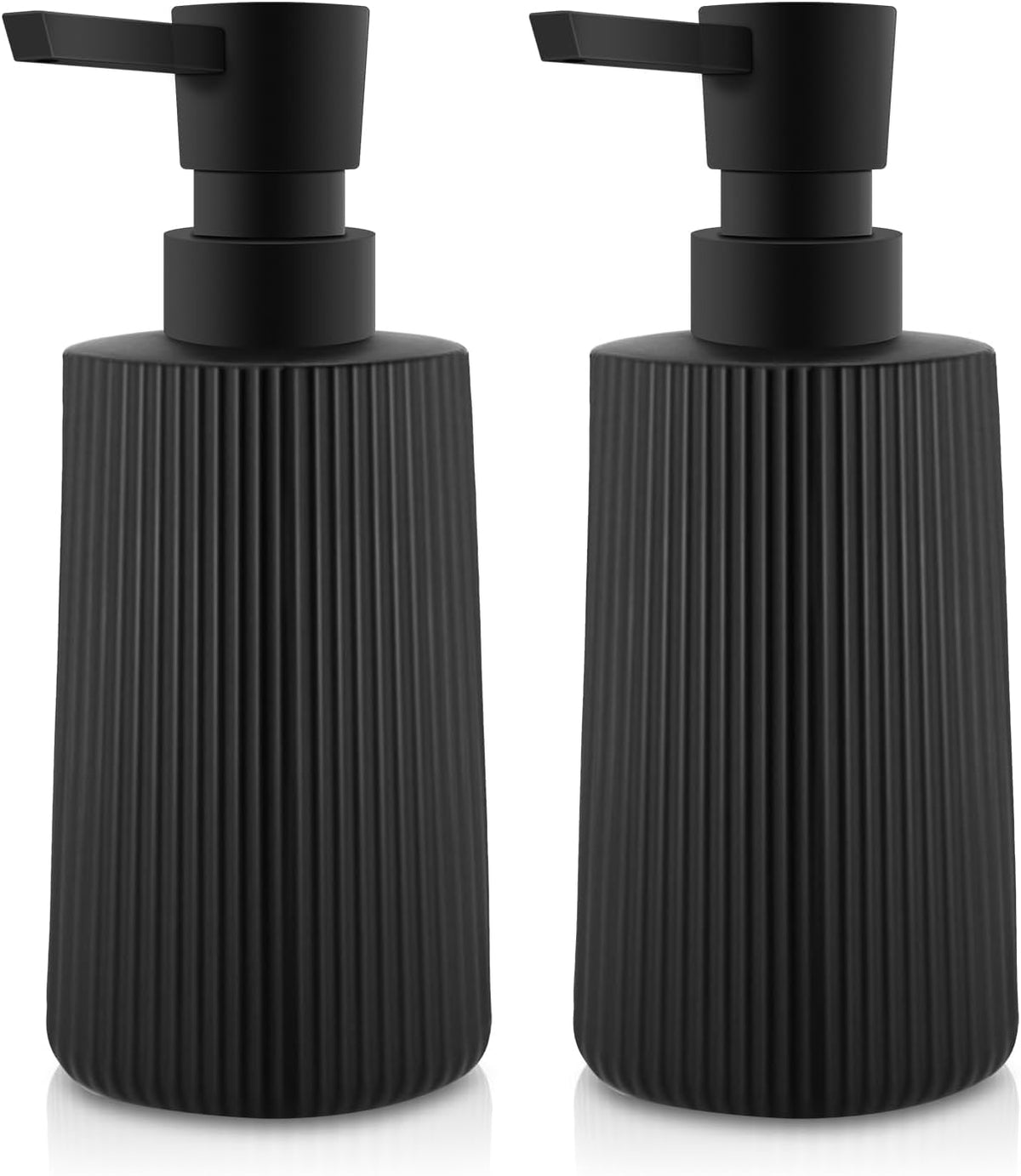 Soap Dispenser - Black Soap Dispenser for Detergent - Kitchen Soap Dispenser - With Press Dispenser - Suitable for Countertops - Bathroom and Kitchen (2 pieces - Black)